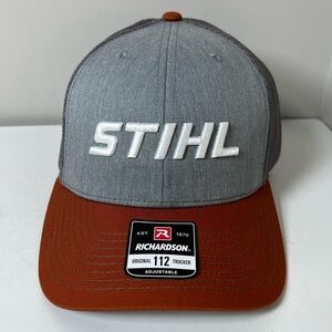 Brand New STIHL Gray and Brown Richardson Trucker Hat